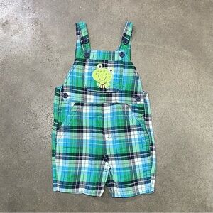 Vintage Y2K Fisher-Price Plaid Multicolor Overall Bibs